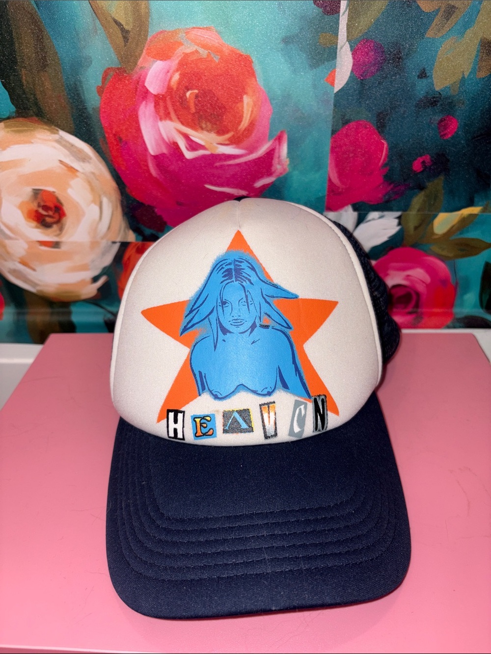 Heaven by Marc Jacobs Graphic Trucker Hat - Navy & White